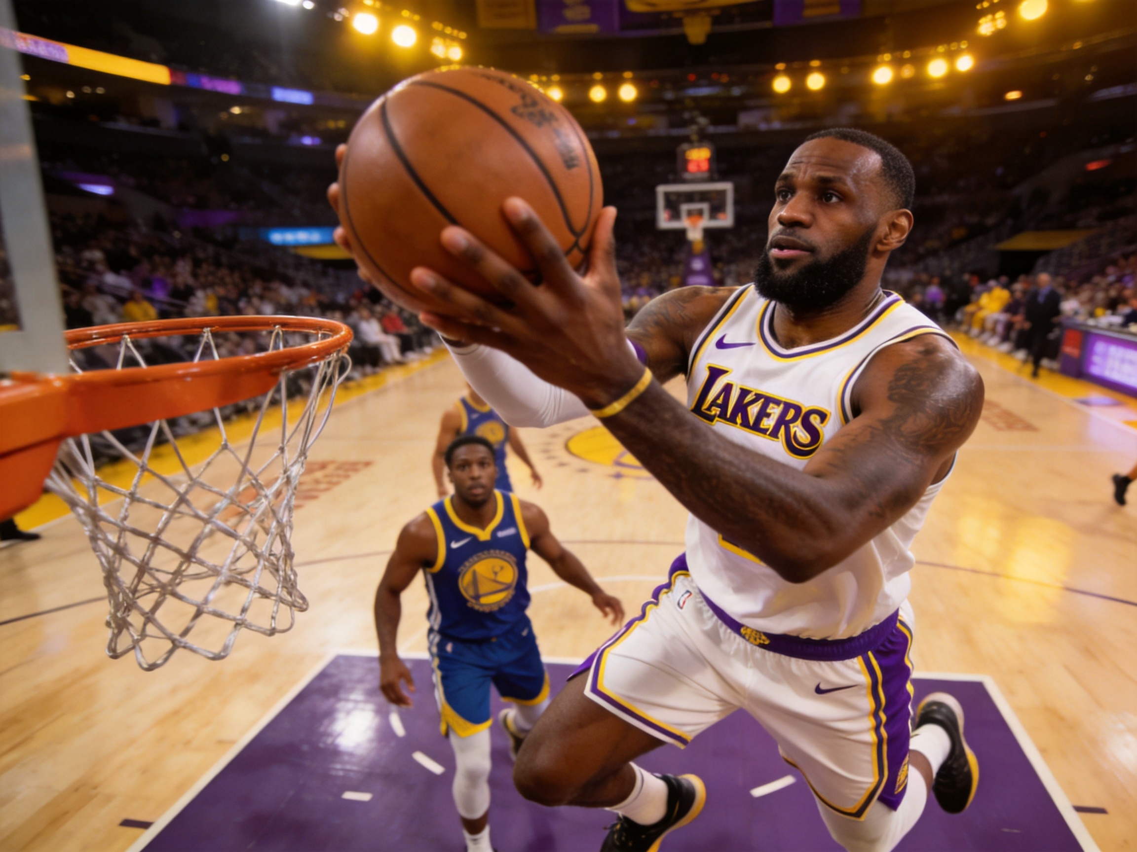 NBA季后赛 湖人击败勇士 詹姆斯35分